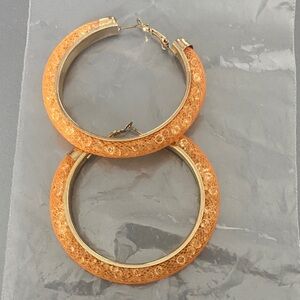 NWOT Elegant Orange Hoop Earrings